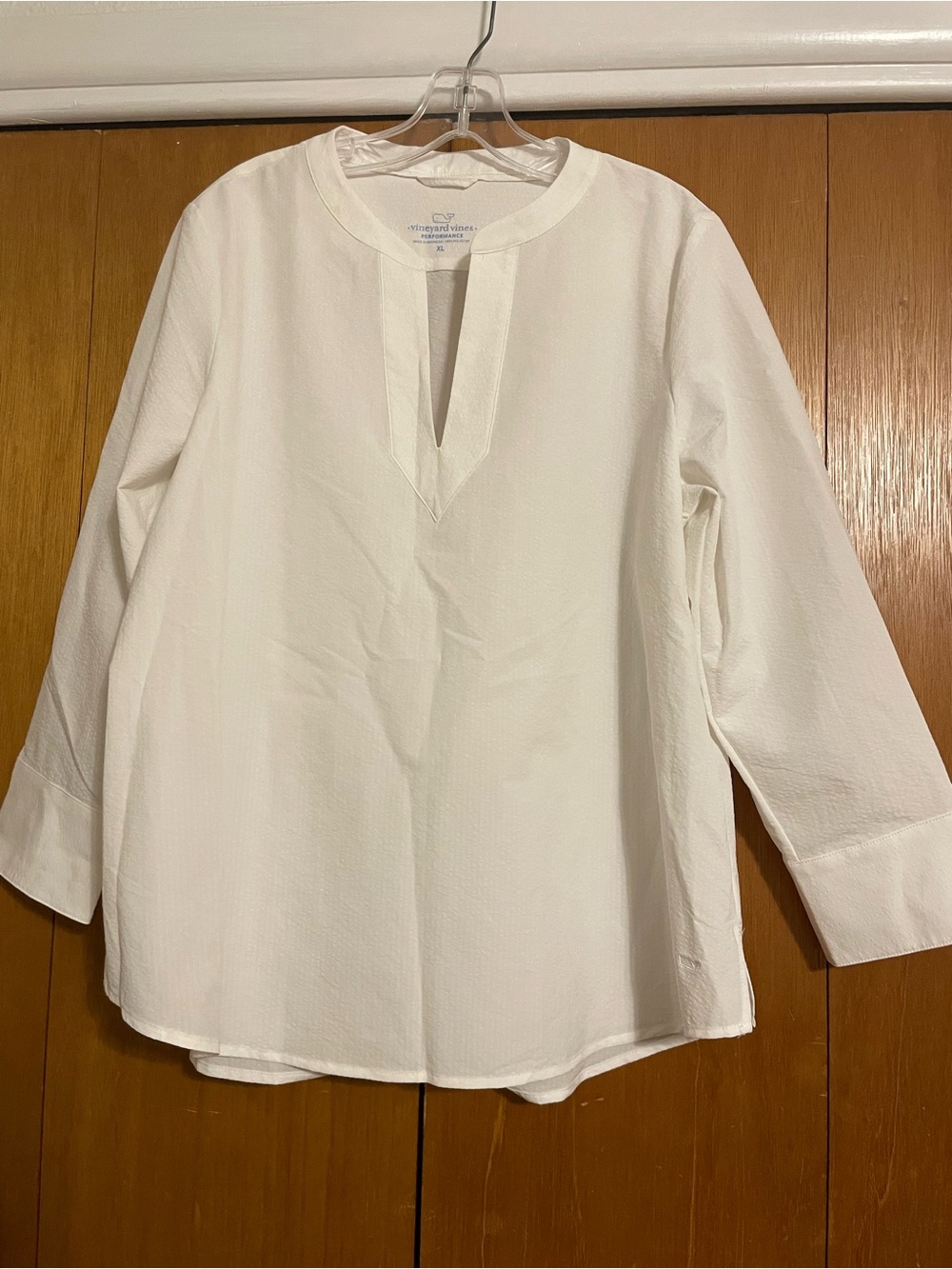 Vineyard Vines White Split-Neck Tunic Top